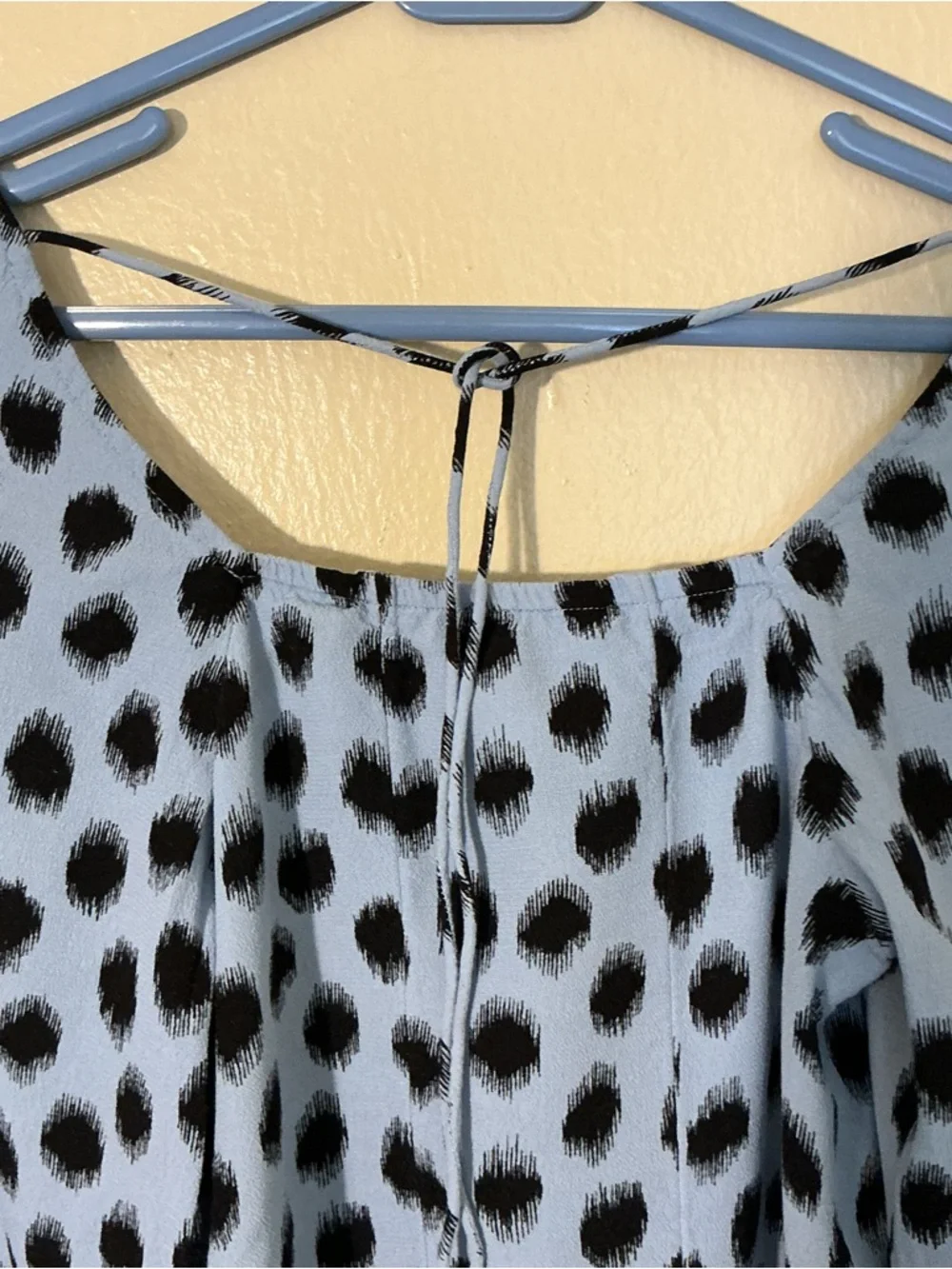 & Other Stories Blue and Black Polka Dot Button-Front Blouse - Picture 5 of 11